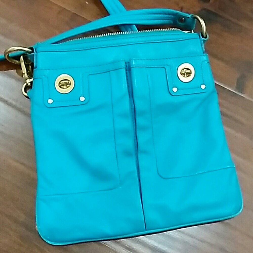 Marc by Marc Jacobs Teal Crossbody Bag with Gold Hardware